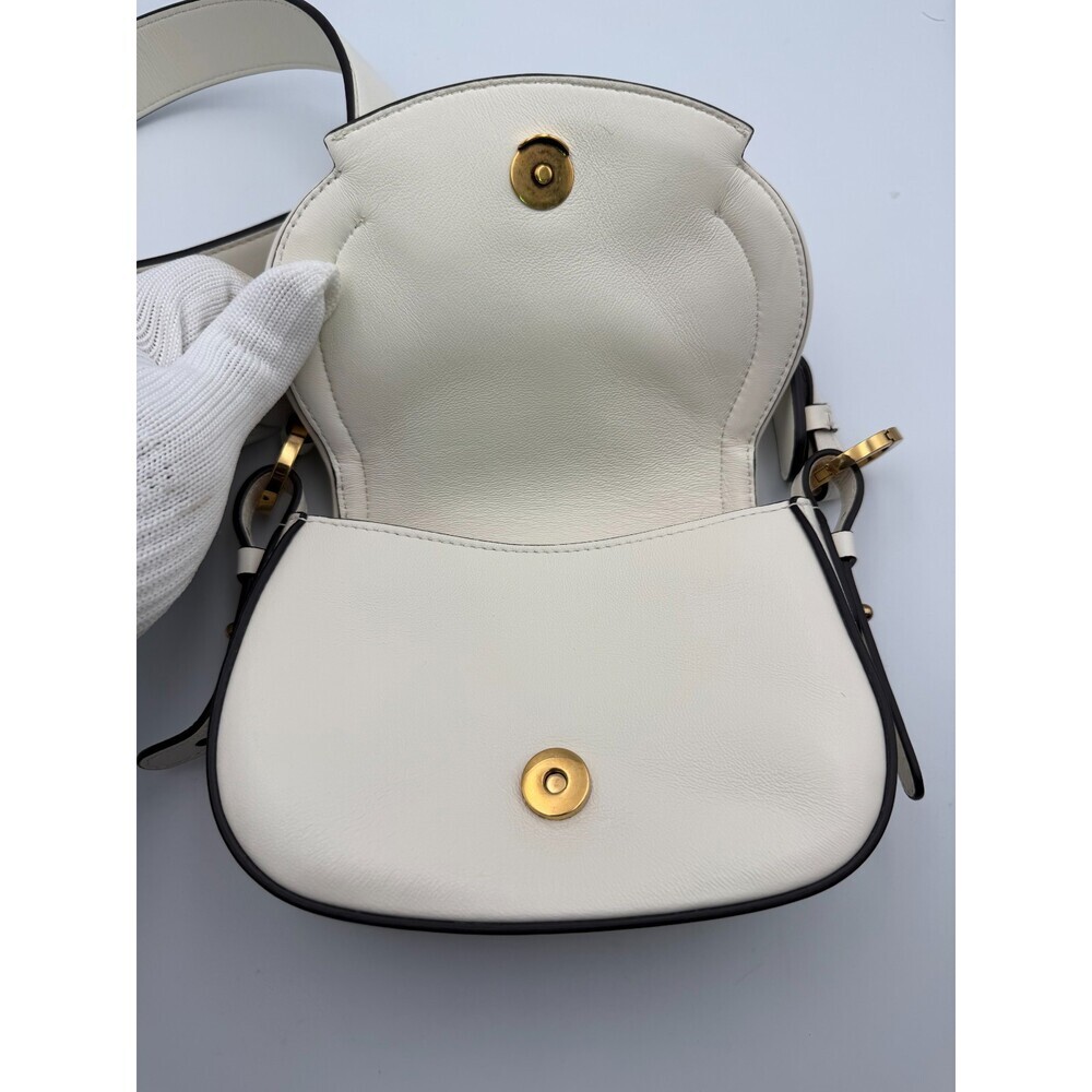 Vintage Roberto Cavalli Fang Bang Shoulder Bag Womens White Small Saddle Luxury - Picture 9 of 12